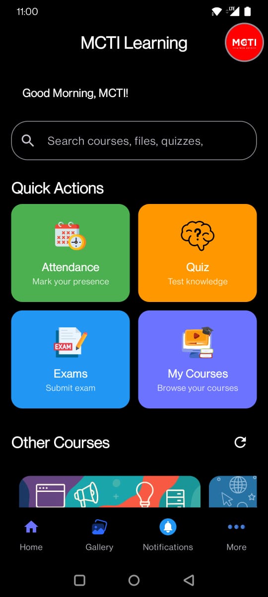 MCTI Learning app preview